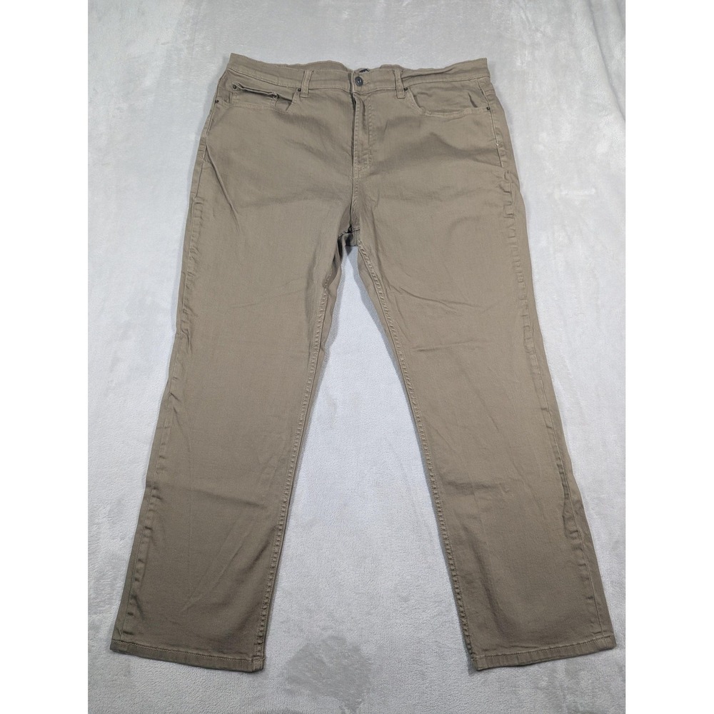 Flag & Anthem Nashville Straight Jeans Mens 40x30 Beige Khaki Stretch Denim